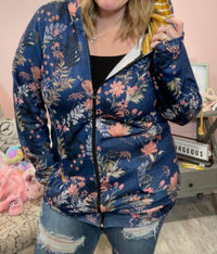 Michelle Mae - Floral Fullzip Hoodie