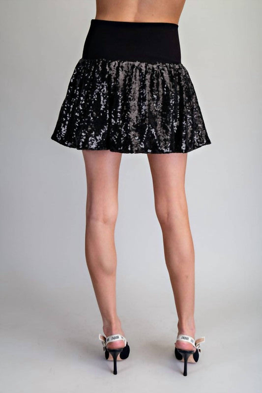 Ee:Some - Sequin Bubble Mini Skirt