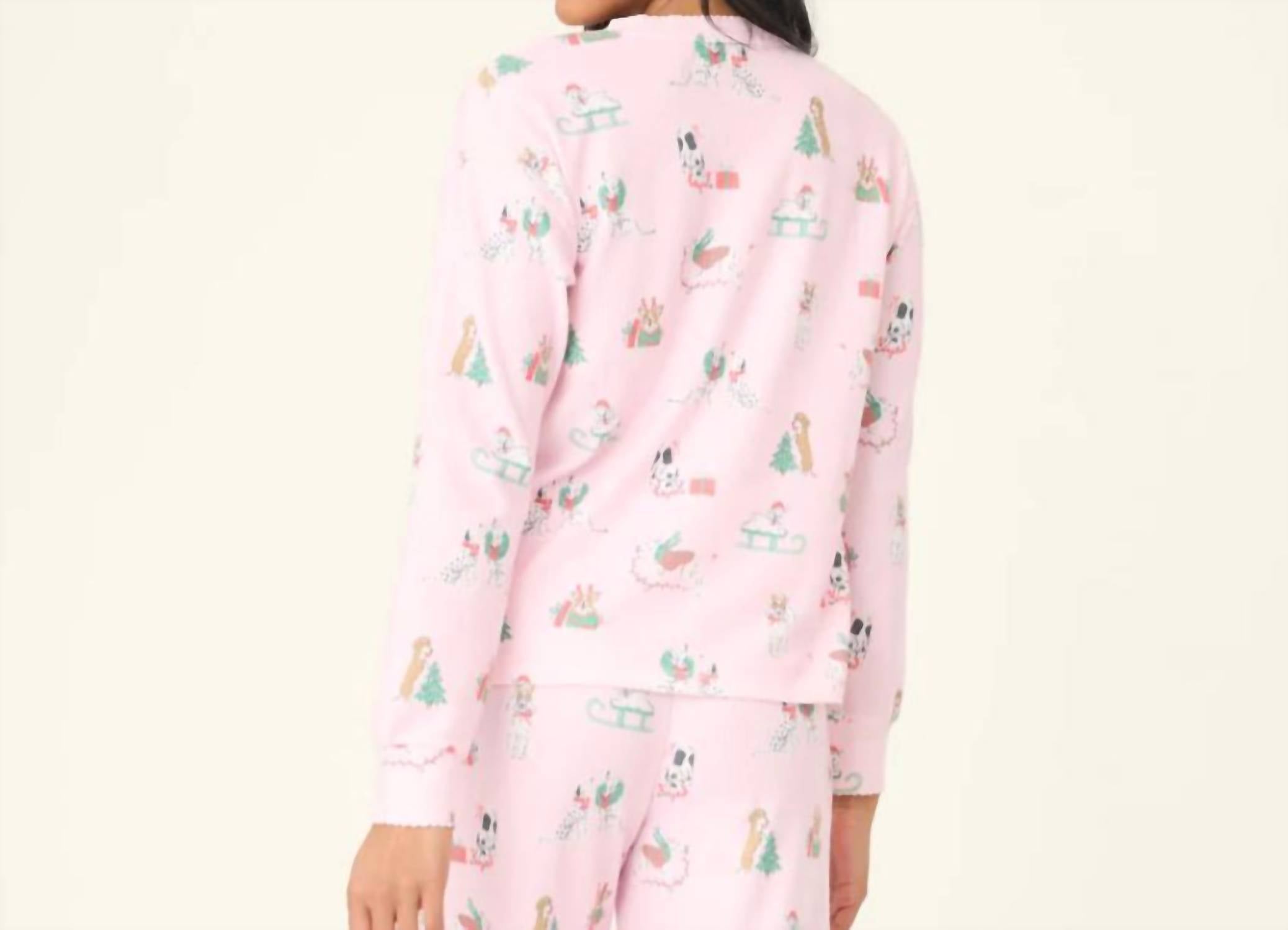 Pj Salvage - Peace And Pawlidays Dog Print Long Sleeve Top