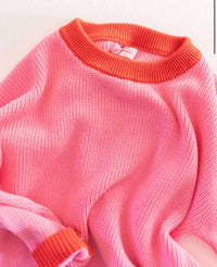 Pigeon said please Girl's Strawberry Jam Pullover in pink - kids' sweater - view 8