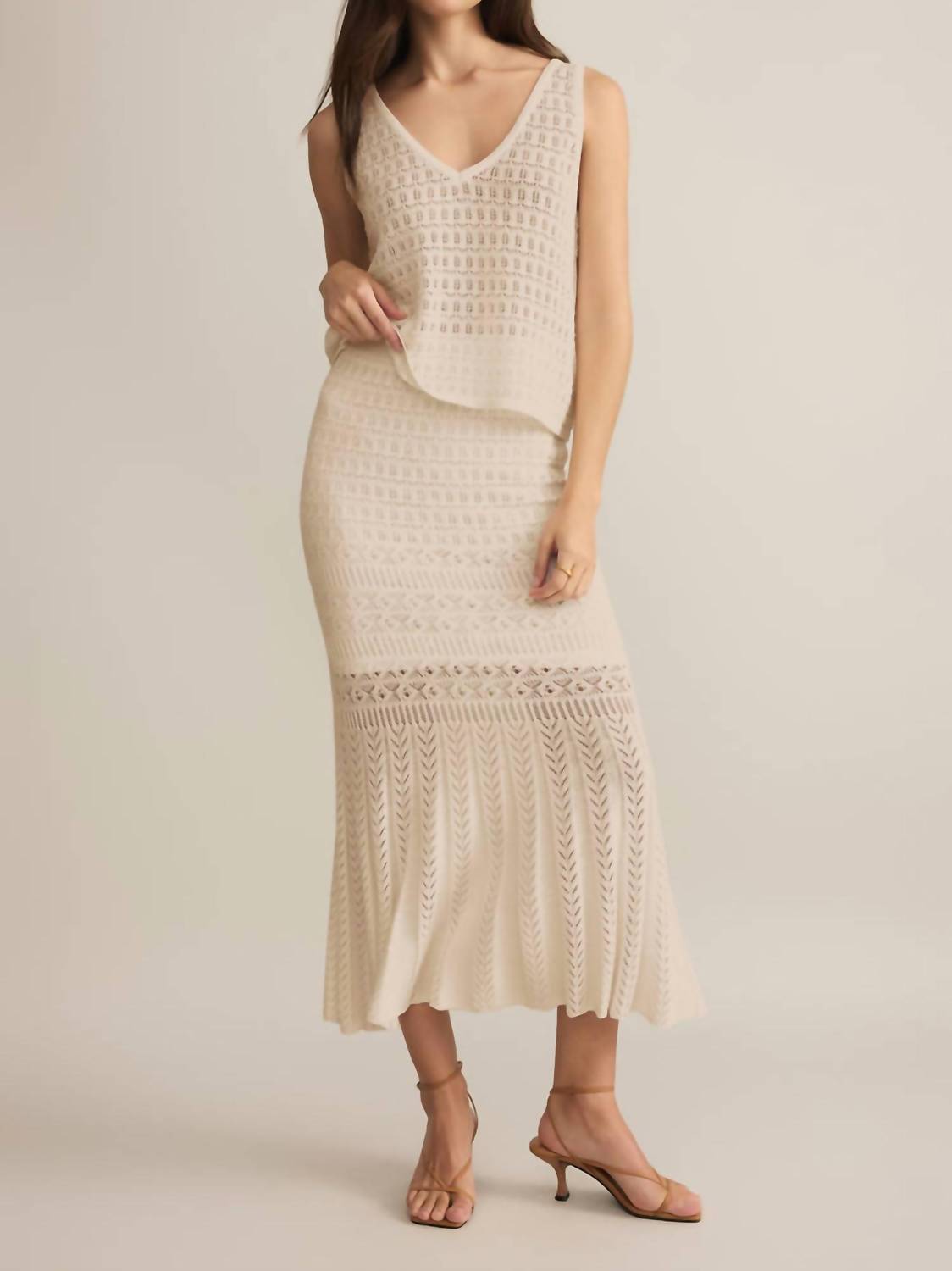 Z Supply Women's Soria Crochet Skirt in sea salt - women's skirt - alternate view