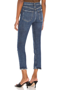 AGOLDE Riley High Rise Straight Crop Jean in pastime - women's jeans - detail view