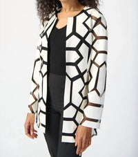 Joseph Ribkoff - Faux Leather Longline Jacket