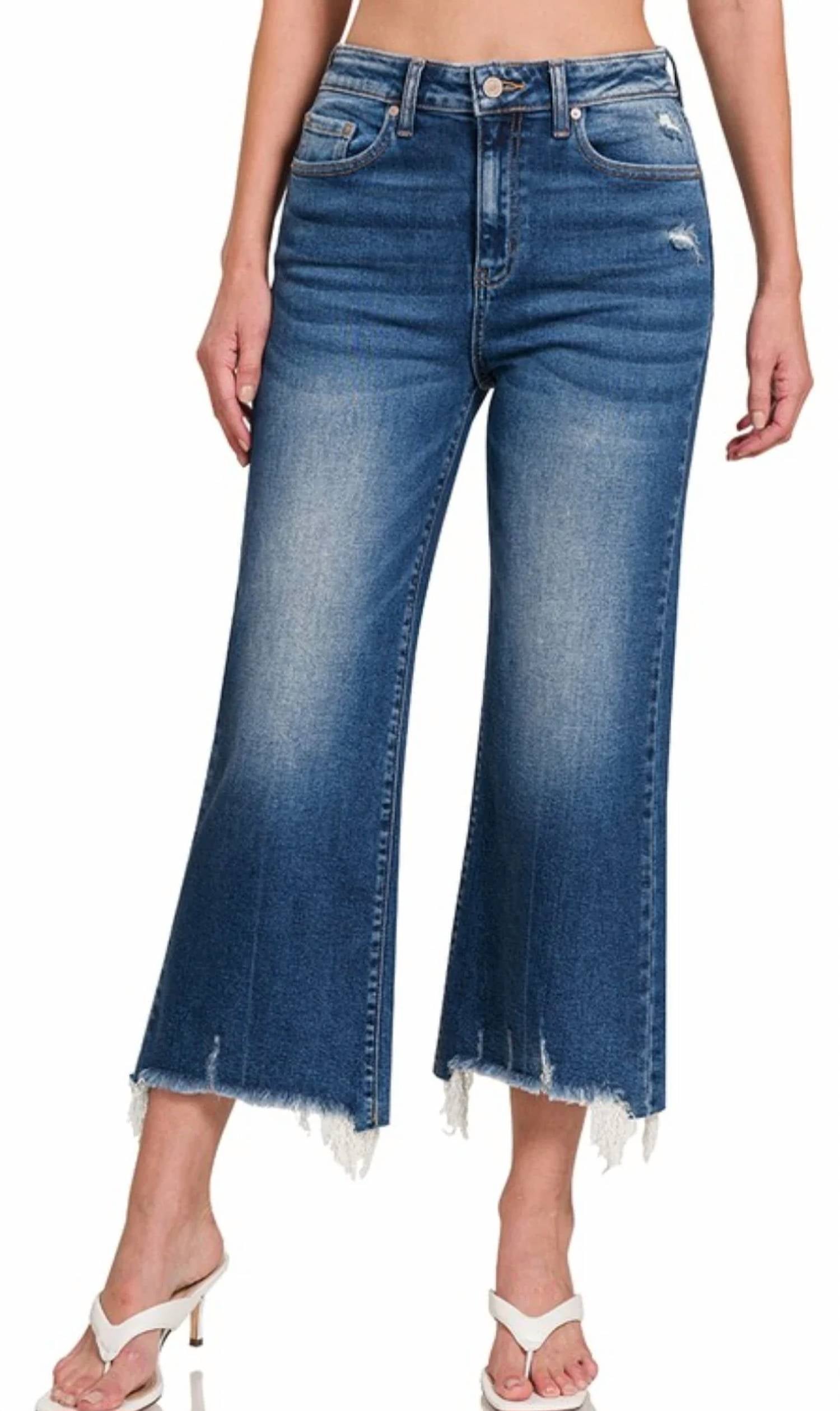 Zenana - Dark Wash Crop Jeans
