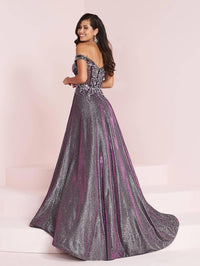 Panoply - Women's Beaded Off Shoulder Shimmer Gown