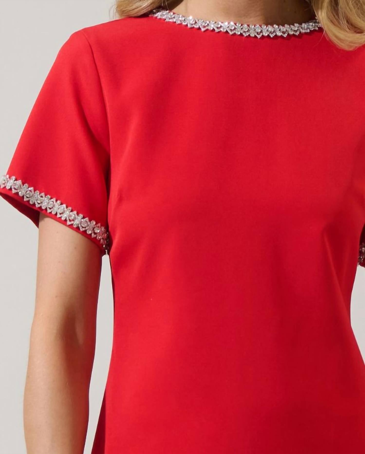 Sugarlips - Kaitlyn Rhinestone Shift Mini Dress
