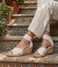 Charleston Shoe Co. - Women's Cannon Stripe Wedge Sandals