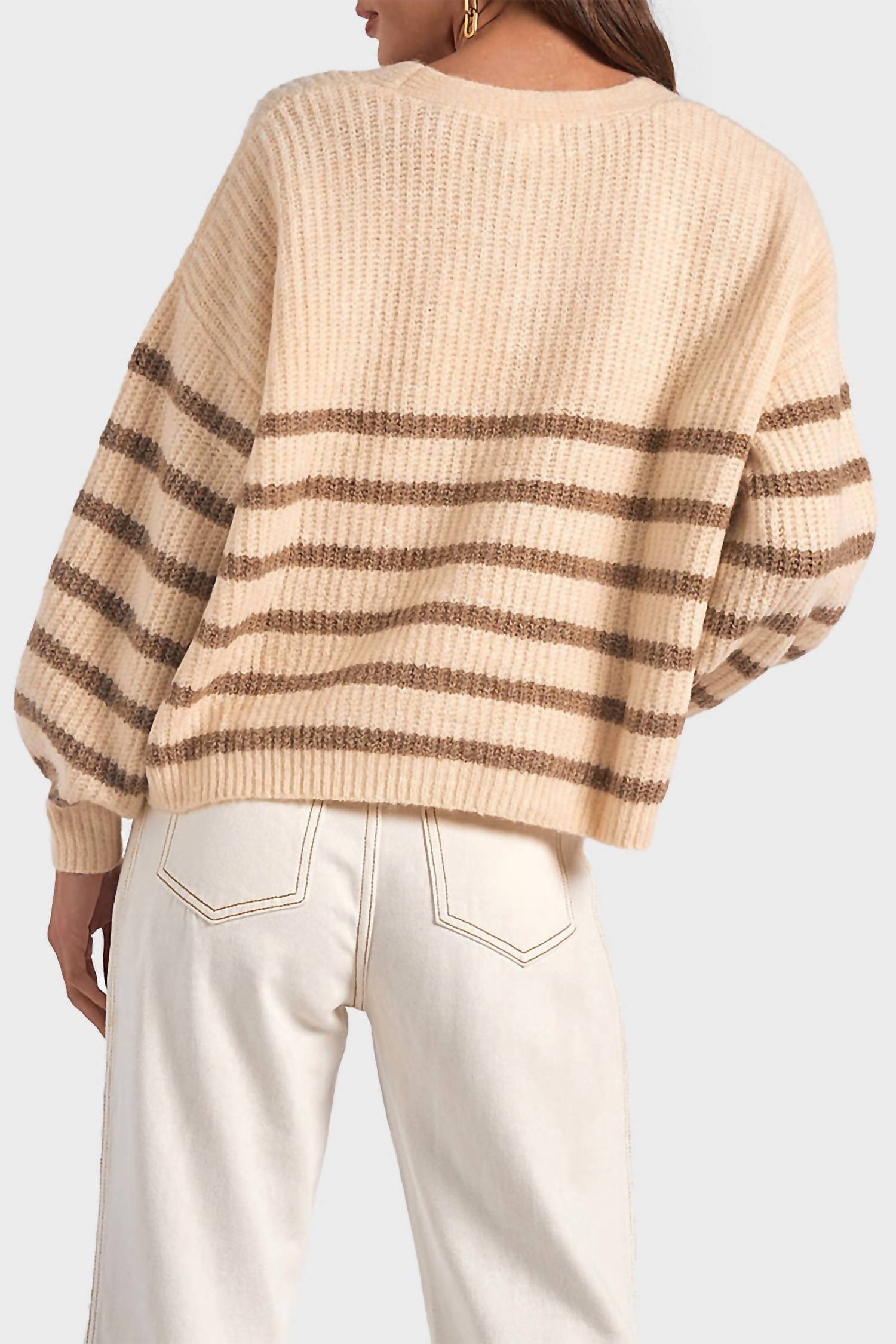 Elan - Striped V-neck Cardigan