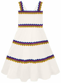 Nanai - Girl's Rainbow Trim Midi Dress