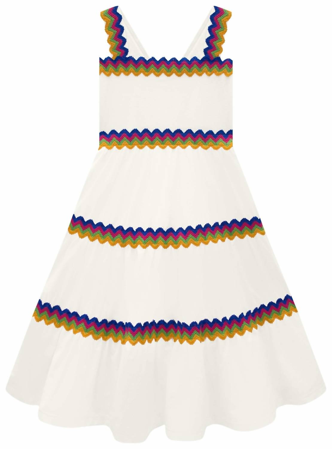 Nanai - Girl's Rainbow Trim Midi Dress