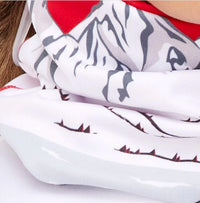 krimson klover Illustrated Neck Gaiter in apres anyone red - women's scarf - detail view