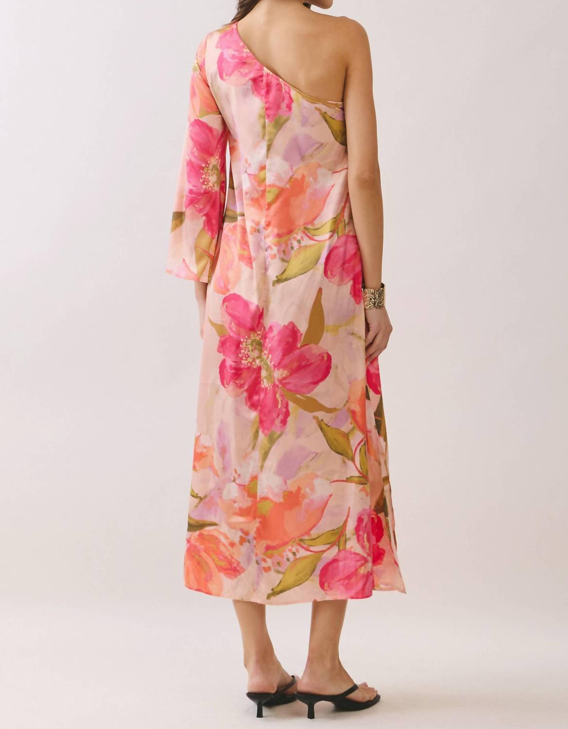Tcec - Floral One Shoulder Maxi Dress
