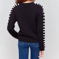 Charlie B - Crew Drop Shoulder Chunky Sweater