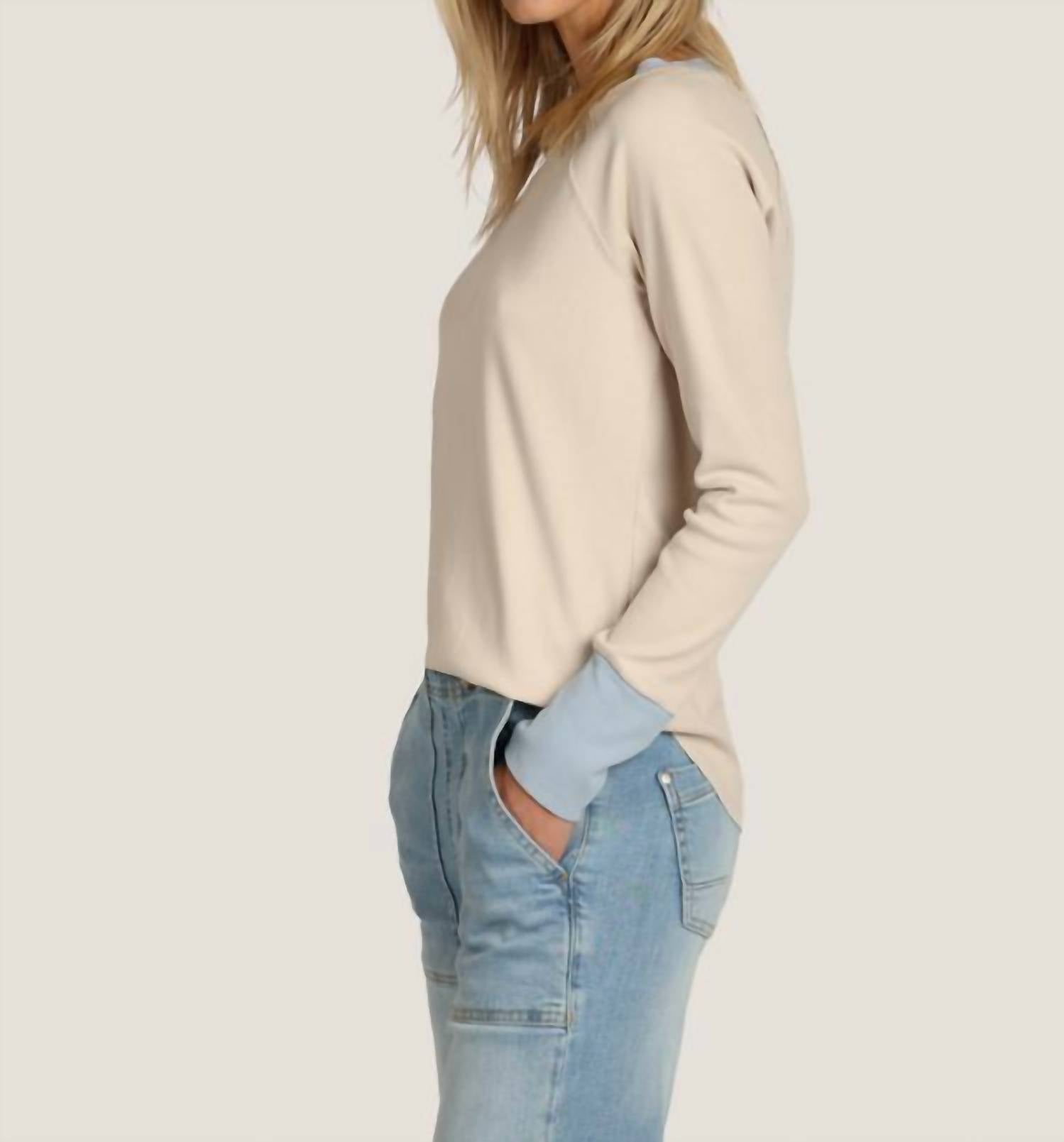 Dylan - Contrast Rib Raglan Top