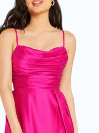 JOVANI Classy A Line Gown in hot pink - women's dress - detail view