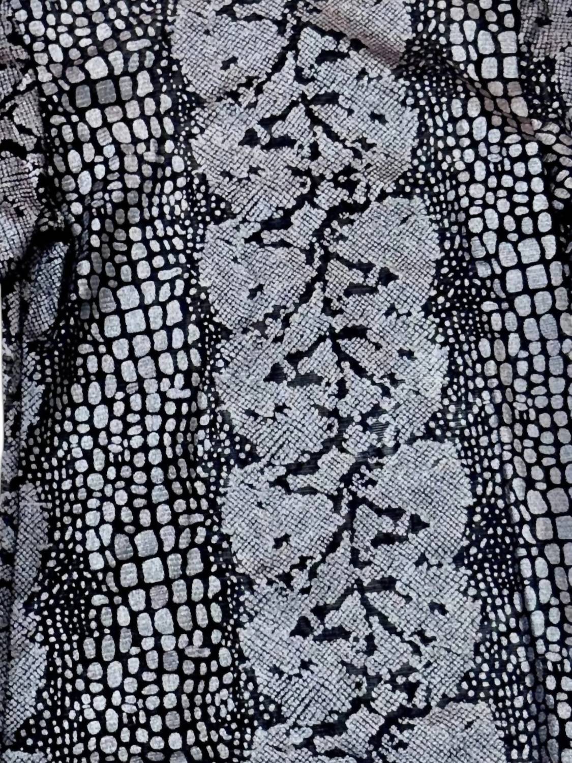 Petit Pois By Viviana G - Snake Patterned Mesh Turtle Neck Sleeve