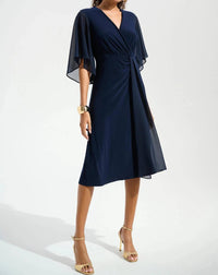 Joseph Ribkoff - Surplice Neck Fit And Flare Dress