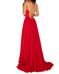 Lucci Lu - Halter Neck Tie String Back Gown