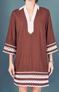 English Factory - Ric Rac Tunic Mini Dress