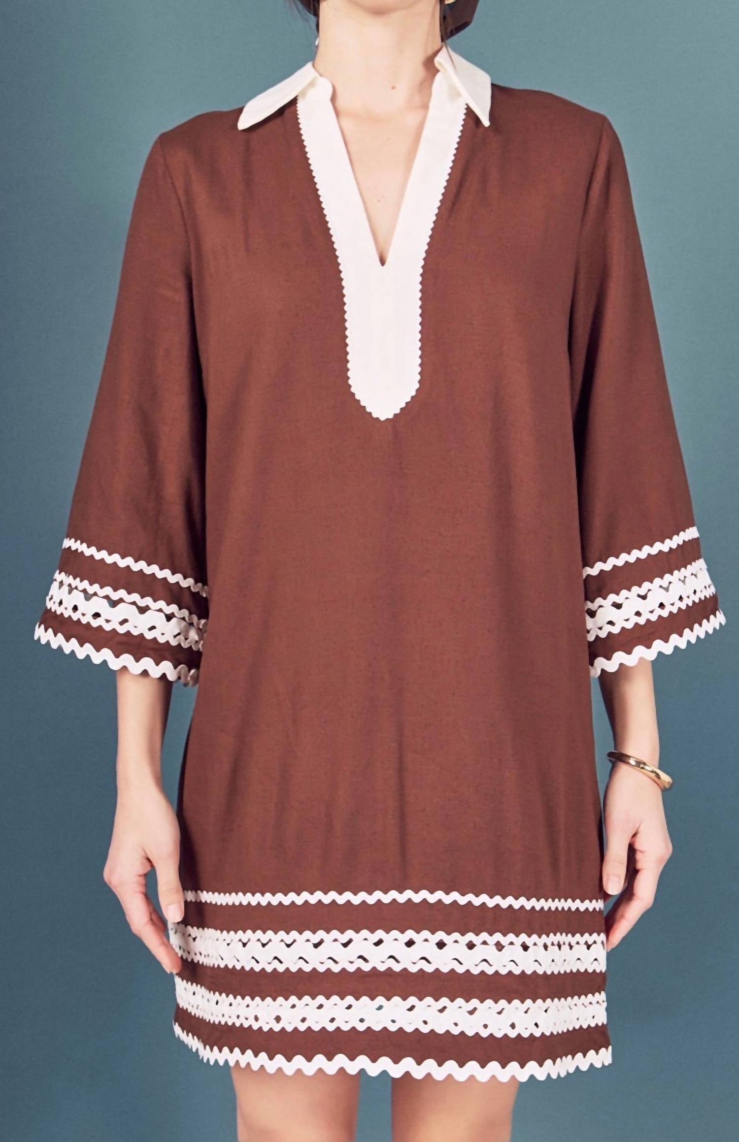 English Factory - Ric Rac Tunic Mini Dress