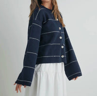 Buttermelon - Nova Button Front Striped Cardigan