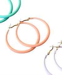 White Label - Women's Matte Pastel Hoop Earrings