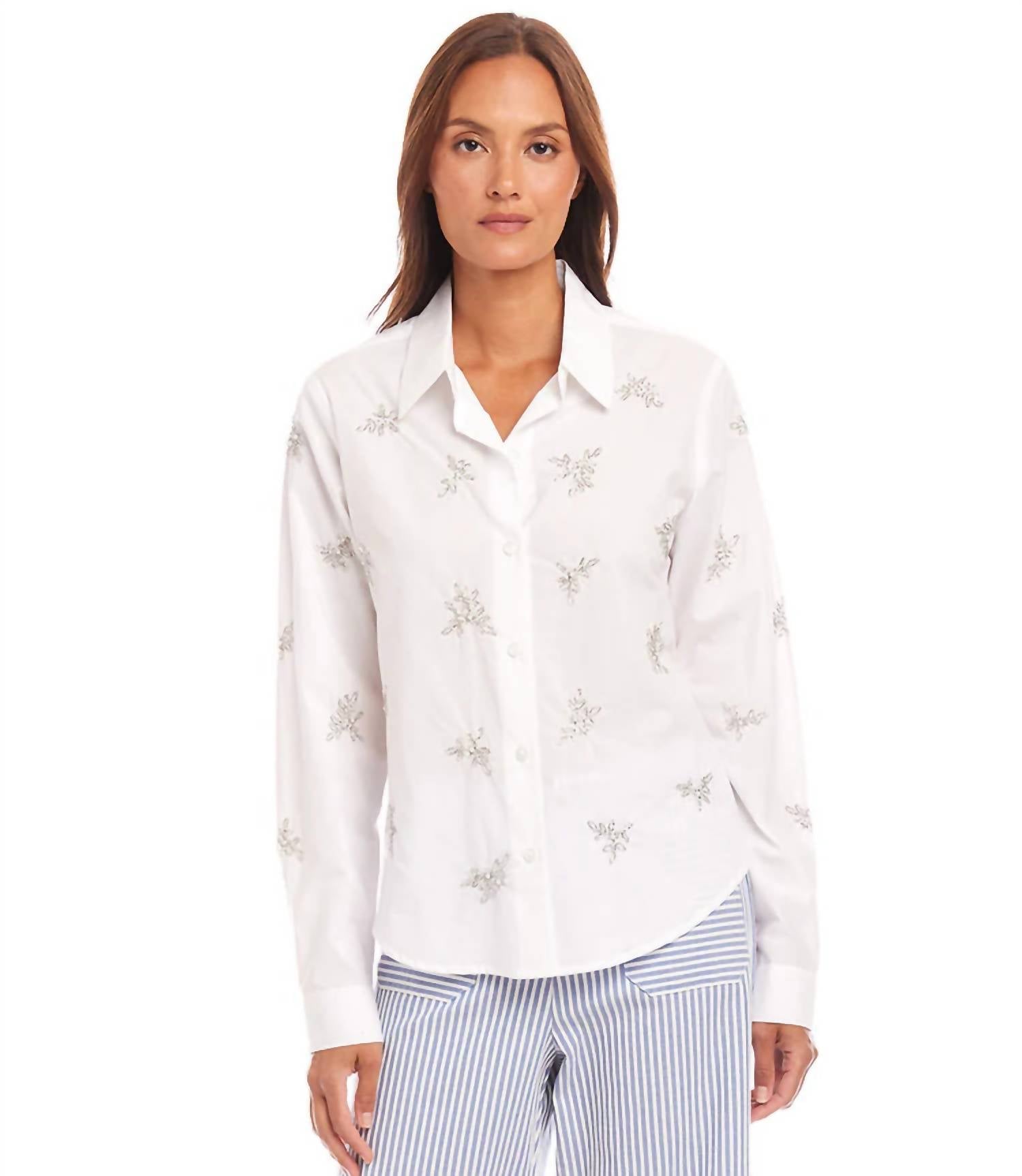 Karen Kane - Eden Embellished Button Up Shirt