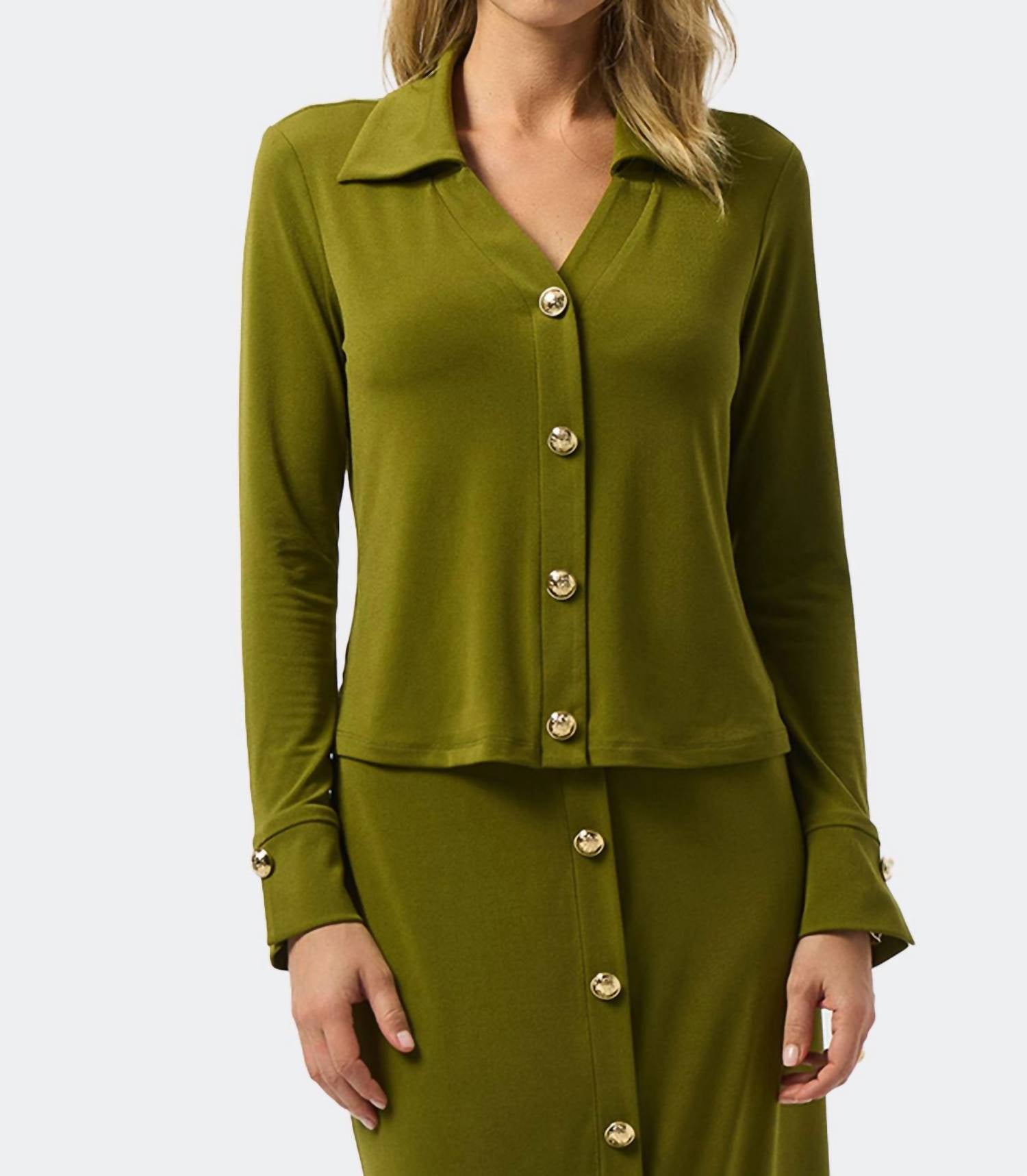 Joseph Ribkoff - Moss Crepe Fitted Top