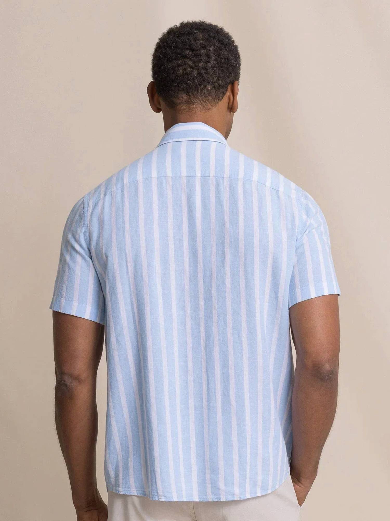 Southern Tide - Seamark Stripe Linen Rayon Short Sleeve Sport Shirt