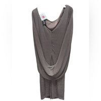 Xscape Elegant Drape Back Scuba Crepe Dress in charcoal - women's dress - view 4