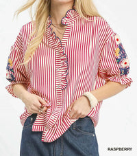 Umgee - Floral Embroidered Top