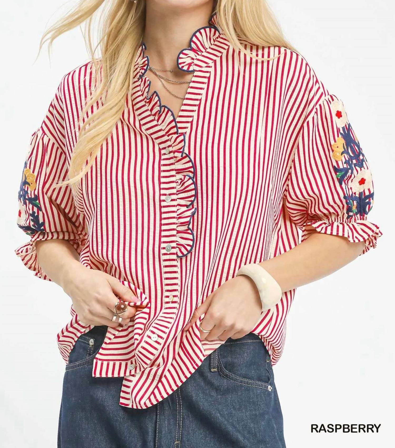 Umgee - Floral Embroidered Top