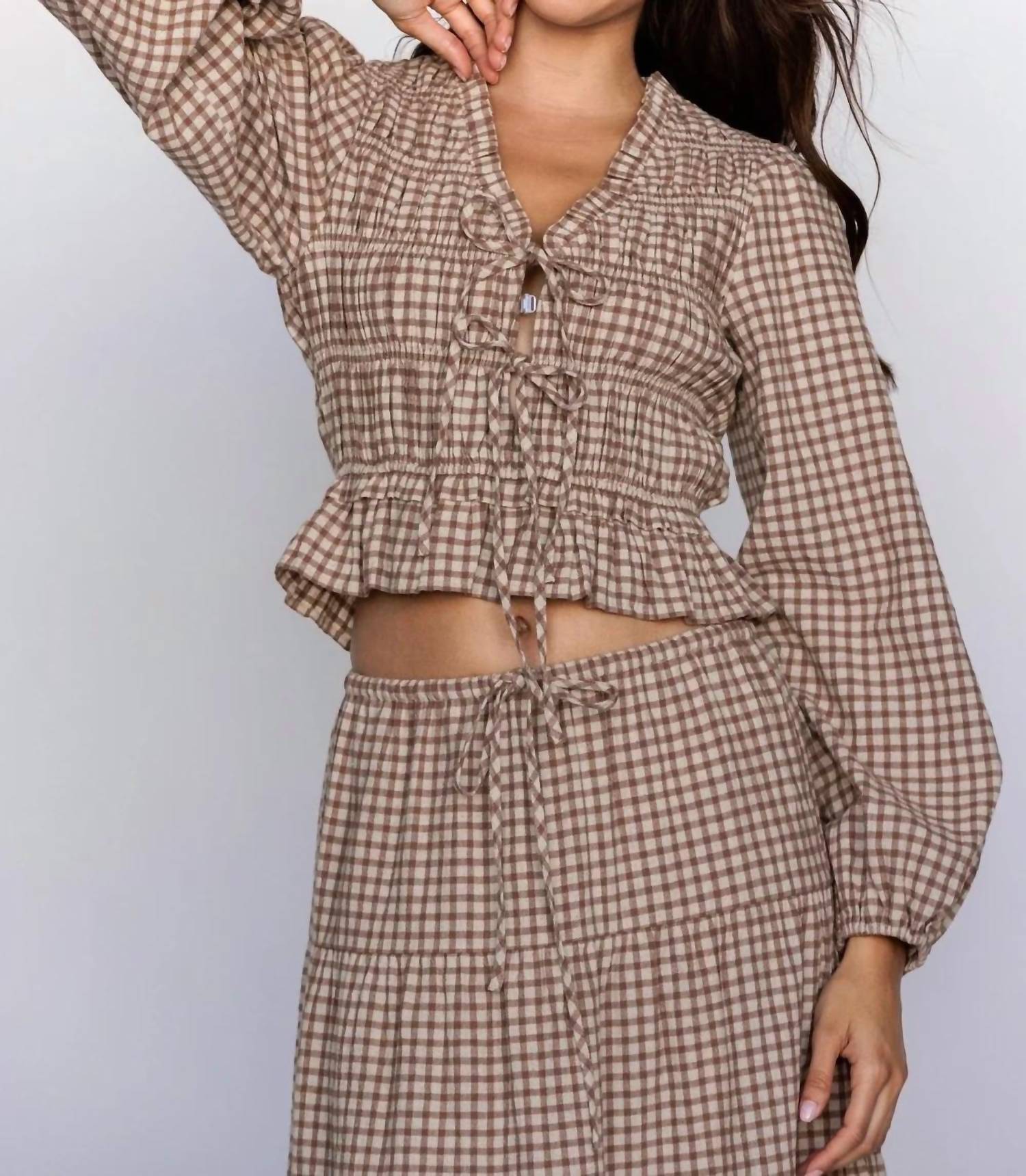 Storia - Ginni Gingham Smocked Top