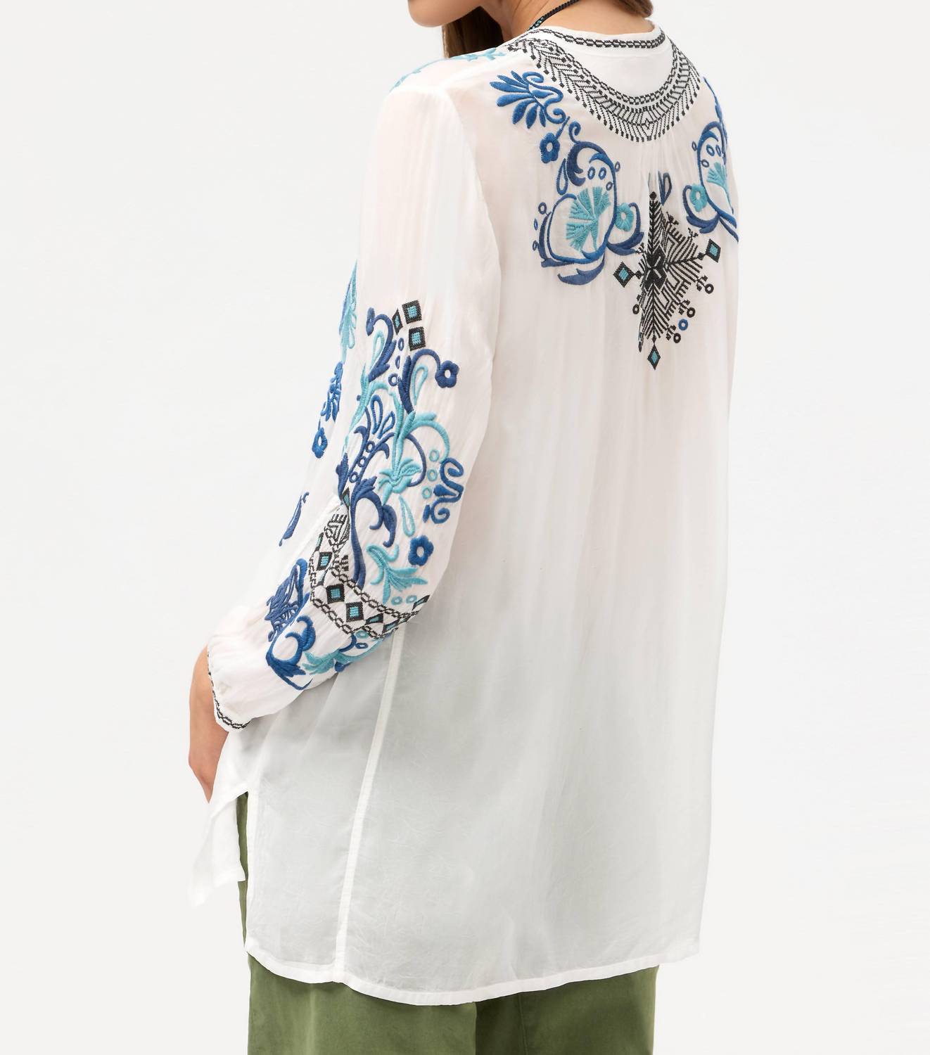Johnny Was Romilly Tunic in white - women's shirt - alternate view