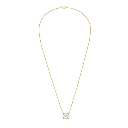 Diana M Jewels - 8.00 Cts Lab Grown Asscher Cut East West Diamond Pendant Necklace