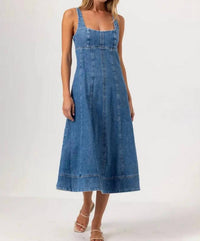 sundays Willa Dress in denim - women's dress - detail view