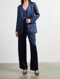 Skies Are Blue - One Button Satin Blazer