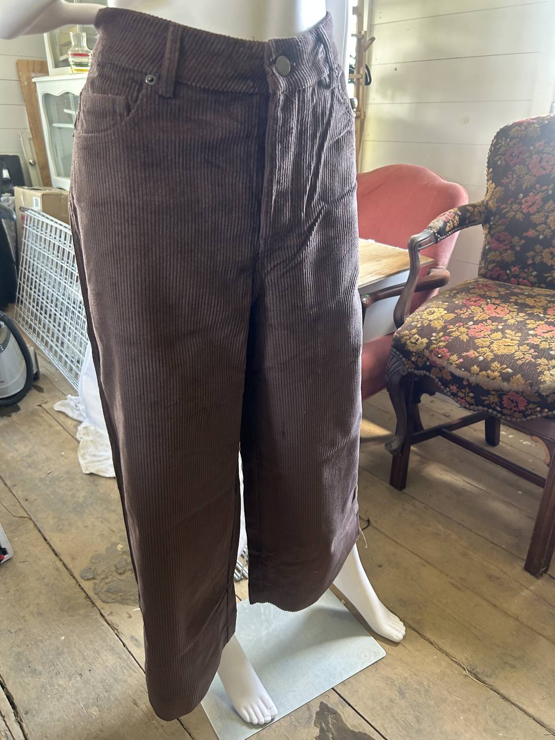 Before You - Women's Corduroy Ankle Wide Leg Pants