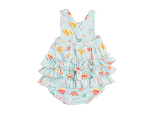 Angel Dear - Baby Girl's Happy Shells Ruffle Sunsuit