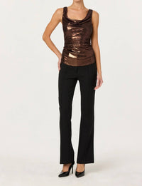 Astr - Leanne Metallic Cowl Neck Top