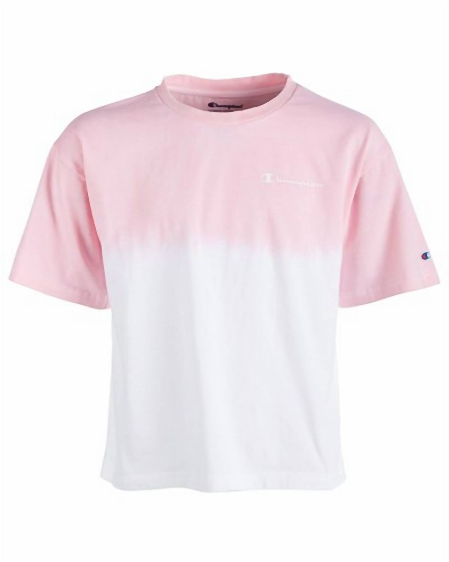 Champion - Toddler Girls Dip Dyed Colorblocked Logo Print T-shirt