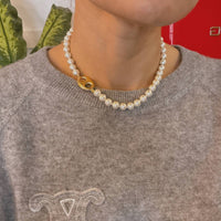 Ellison+Young Women's Horse Bit Pearl Necklace in white - women's jewelry - alternate view