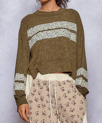 Pol - Vintage Patched Long Sleeve Top