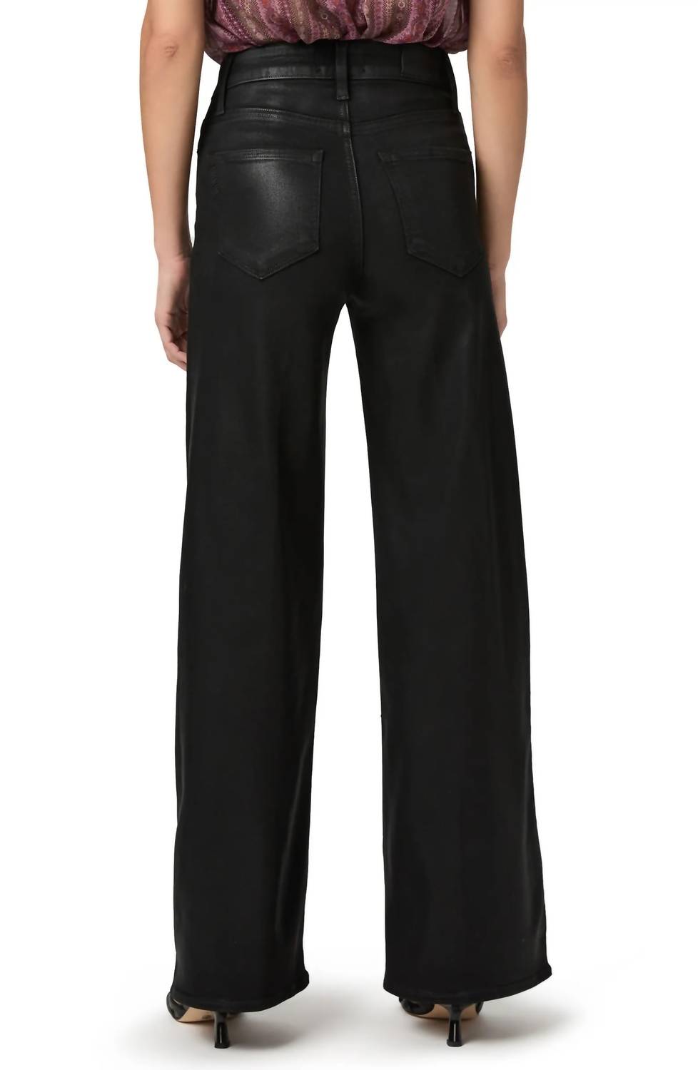 Paige - Anessa Coated High Waist Wide Leg Jeans
