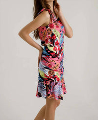 Hale Bob - Draped Ruffle Detail Above Knee Dress
