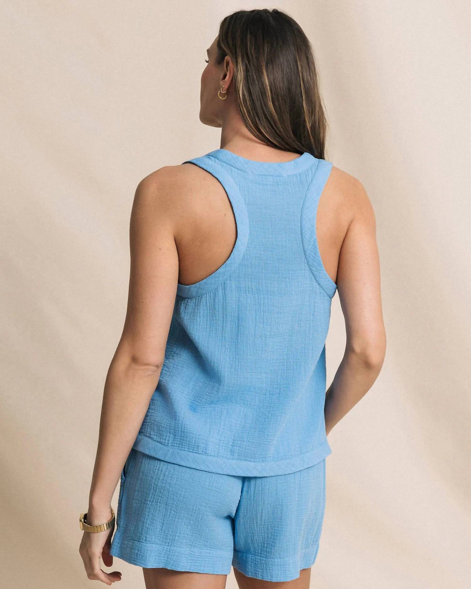 Southern Tide - Leila Double Cloth Solid Tank