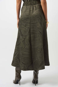 Joseph Ribkoff - Pleated Satin Long Flared Skirt