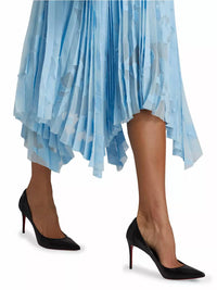 Jason Wu - Pleated Floral Fil Coupe Fit and Flare Midi Dress