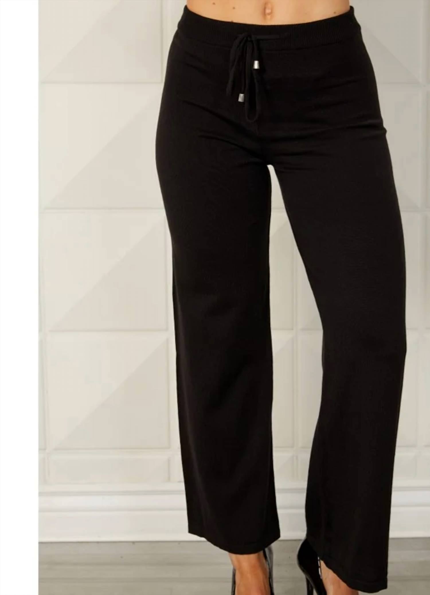 French Kyss - Drawstring Wide-leg Pant