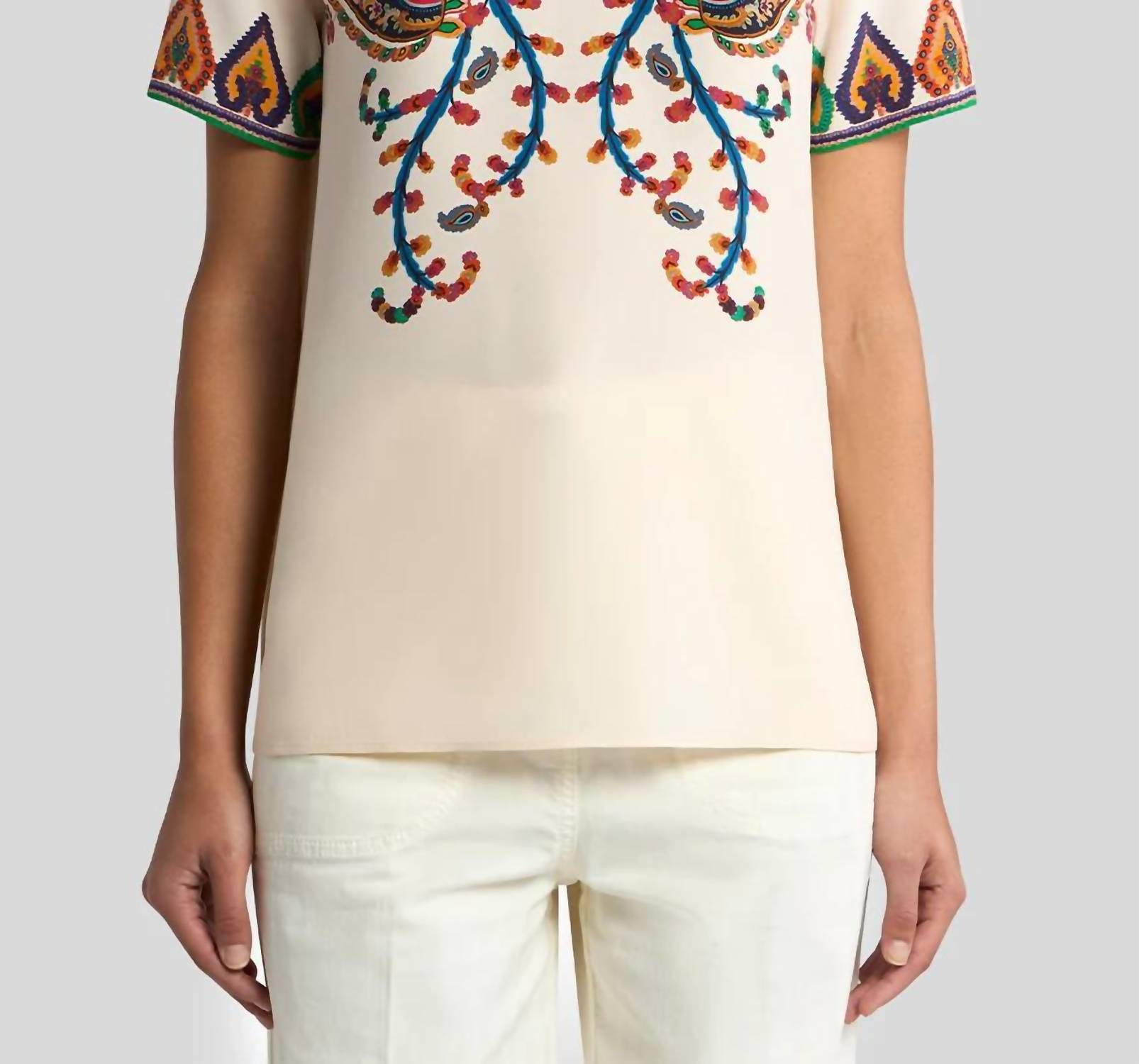 Etro - Paisley Silk T-Shirt Top